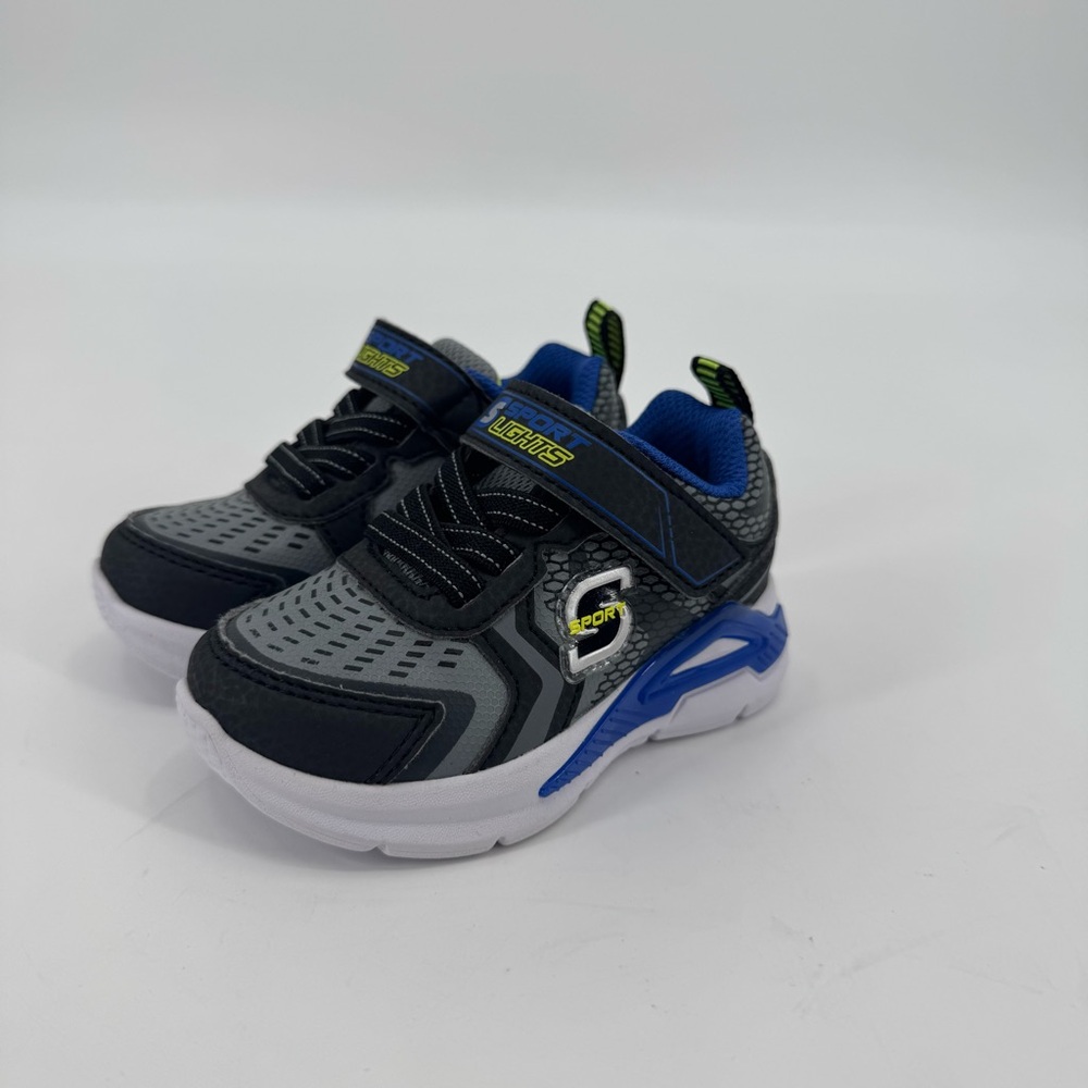 NWOT S Sport By Skechers Black and Blue Light Up Fluxe Sneakers Size 5 - Picture 3 of 8